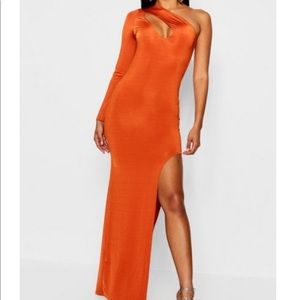 BooHoo One Shoulder Maxi Dress